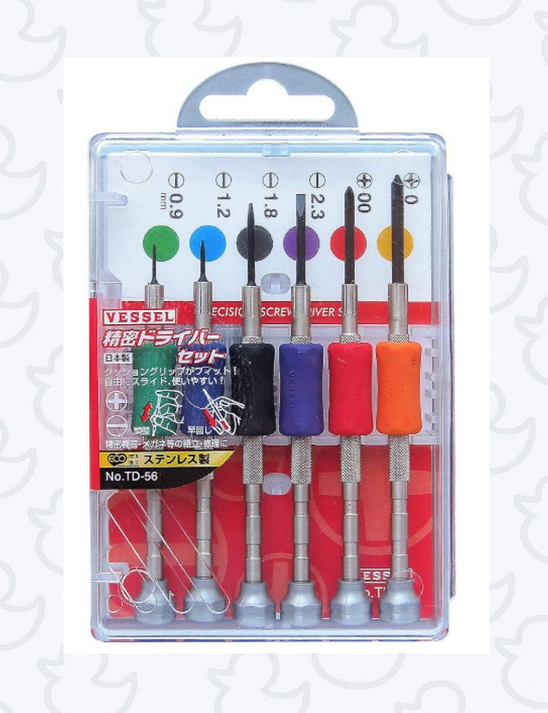 Série de Micro Tournevis VESSEL plat / cruciforme / Douille emmanchés Made in JAPAN