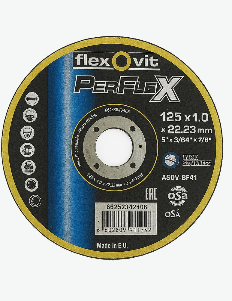 Disques à tronçonner inox / métal FLEXOVIT Pro 125 mm (1 pcs)