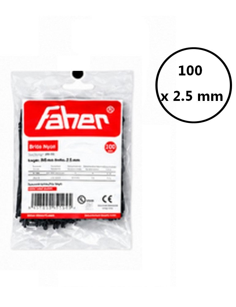 Colliers  de serrage nylon Type rilsan noir FAHER