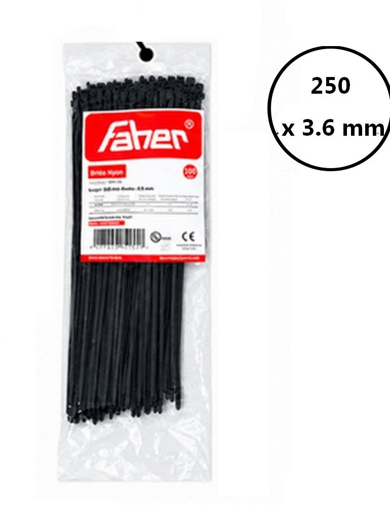 Colliers  de serrage nylon Type rilsan noir FAHER