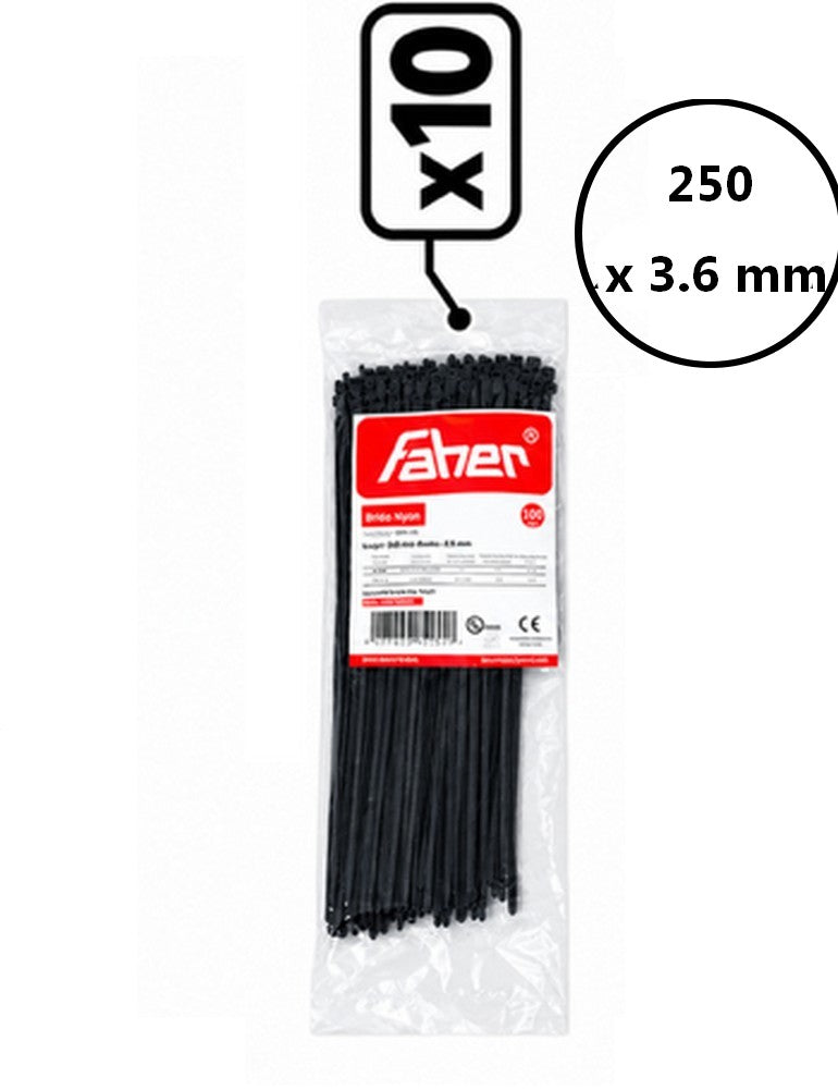 Colliers  de serrage nylon Type rilsan noir FAHER