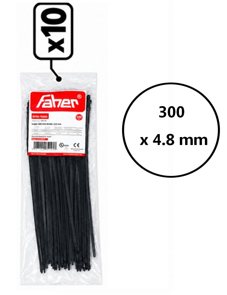 Colliers  de serrage nylon Type rilsan noir FAHER