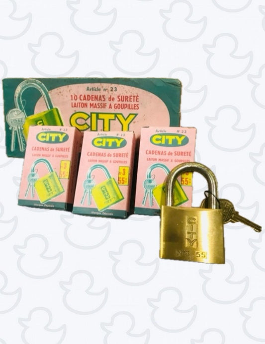 Cadenas en laiton Massif N°3 55 mm CITY Vintage 80’s