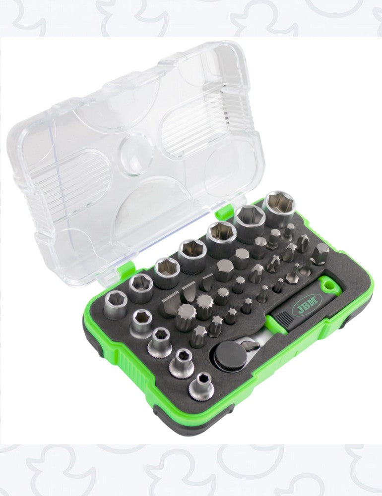 Mini coffret douilles et embouts 1/4 JBM
