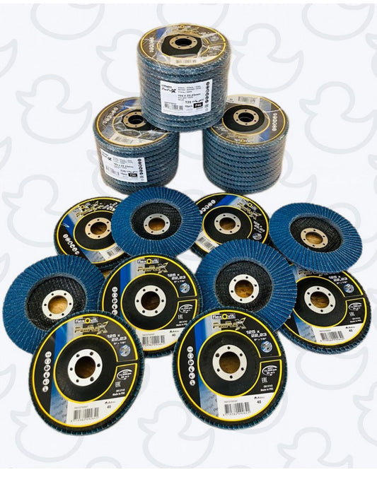 Pack de 40 Disques à lamelles métal zirconium  FLEXOVIT Pro 125 mm (40 pcs)  "PACK PATRON"