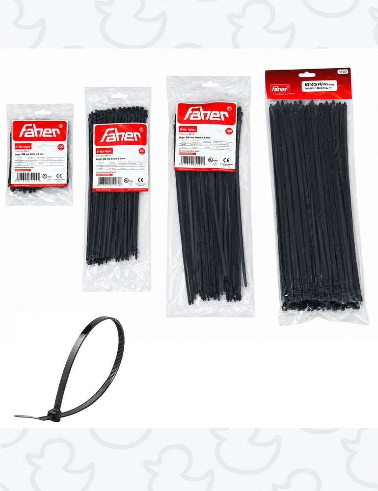 Colliers  de serrage nylon Type rilsan noir FAHER
