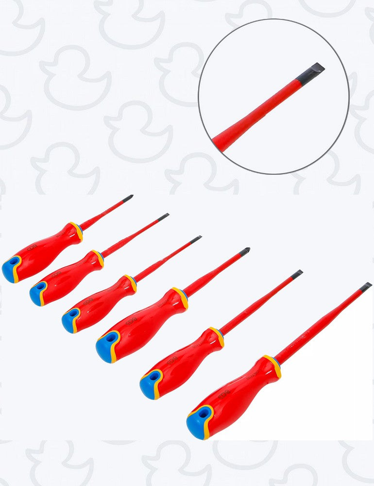 Jeu de tournevis isolée Bord amincie type Bornéo Isolé 1000v BGS